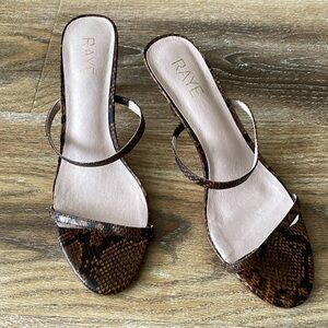 RAYE Kick Heel in Brown Snakeskin